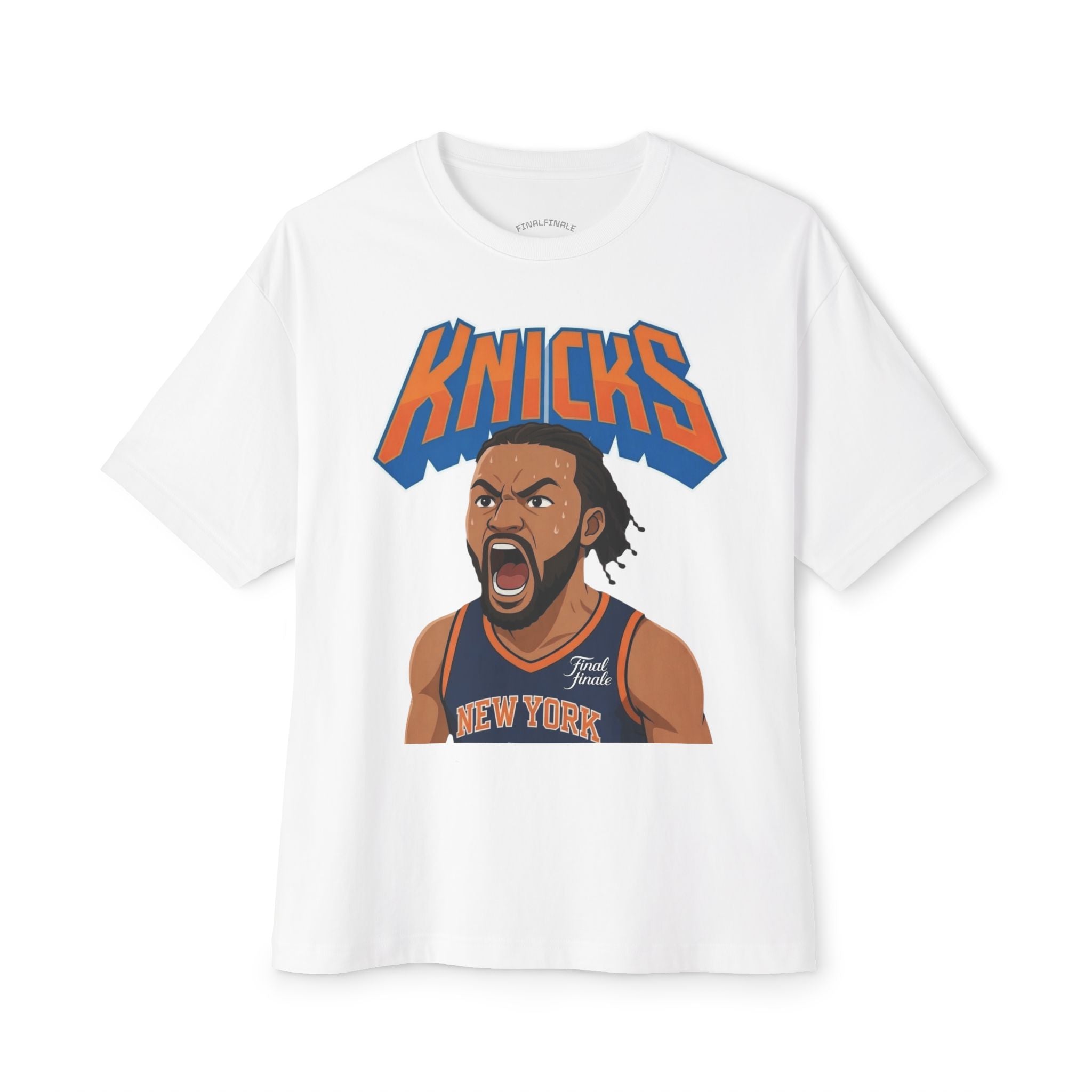 Knicks retro basketball graphic tee - vintage fan shirt, front view